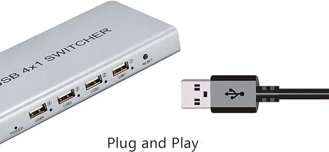 Alt view image 7 of 7 - Ennovor 4 Port Smart KVM Switch - USB Keyboard Mouse Synchronizer Controller, 1-for-4 Ports Splitter, Plug and Play Support for MAC Windows Linux and Other Systems (Size : 8 Ports)