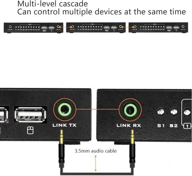 Alt view image 4 of 7 - Ennovor 4 Ports Splitter - Multifuncional Keyboard Mouse Synchronizer Controller, KVM Metal Switcher, USB2.0 Full Speed Technology 12Mbps Controller, for Windows/Linux/Android/Netware System