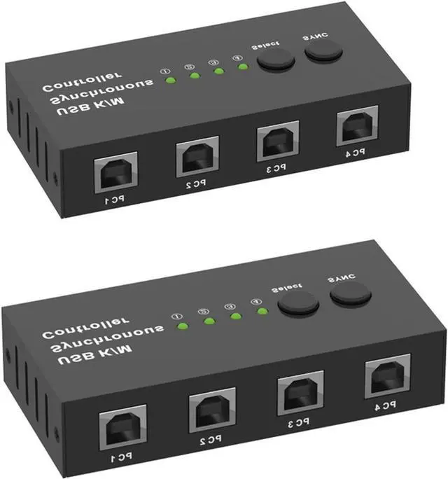 Main image of Ennovor 2pcs Synchronizer - 4 Ports KVM Switch/Distributor, DNF Multi Open Synchronizer, USB Keyboard Mouse Sync Controller, Plug and Play Game Controller