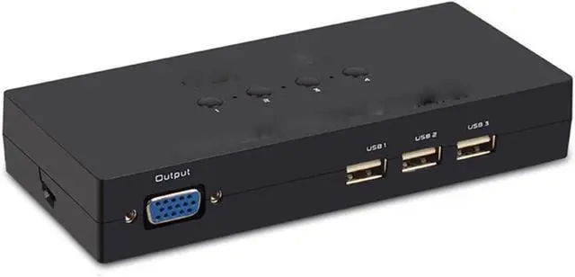 Main image of Ennovor KVM Switch 4 Ports Multi-Host Sharing Mouse, Keyboard and Monitor, Plug and Play Metal Synchronizer, for Windows/Linux/Android/Netware