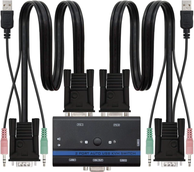 Alt view image 2 of 3 - VGA USB KVM Switch Cable 1U - 2PC