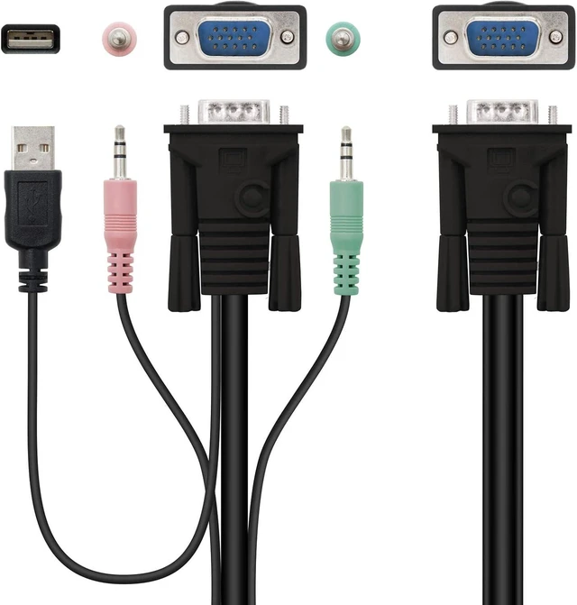 Alt view image 3 of 3 - VGA USB KVM Switch Cable 1U - 2PC