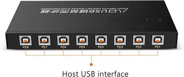 Alt view image 4 of 7 - Ennovor 2pcs 8 Ports USB Synchronizer - DNF Keyboard Mouse USB Shared Display Synchronization Controller, KVM Metal Switcher Black, Plug and Play Silver DNF Synchronizer