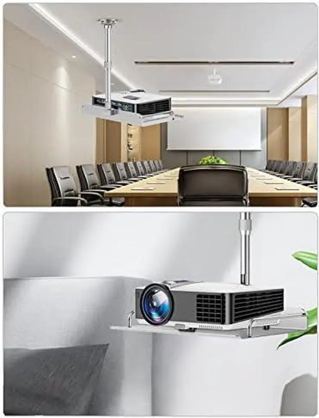 Alt view image 4 of 6 - UlpyO Projector Tripod Projector Bracket Ceiling Wall Bracket Household Telescopic Lifting Wall Hanging Wall Surface with Tray Multi-Functional Projector Hanger Projector Mount (Size : 100-200cm)