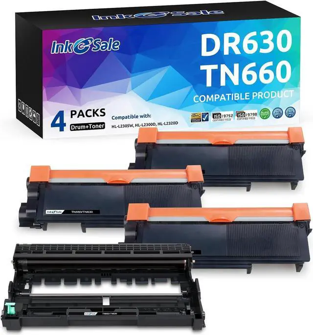 Main image of INK E-SALE Compatible TN660 Toner Cartridge and DR630 Drum Set Replacement (1D+3T) for Brother MFC-L2700DW HL-L2340DW HL-L2300D HL-L2380DW DCP-L2540DW DCP-L2520DW MFC-L2740DW MFC-L2720DW Printer