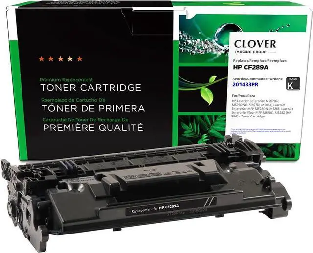 Main image of Clover Remanufactured Toner Cartridge (Reused OEM Chip) Replacement for HP 89A (CF289A) | Black, 10.96 x 2.35 x 4.95
