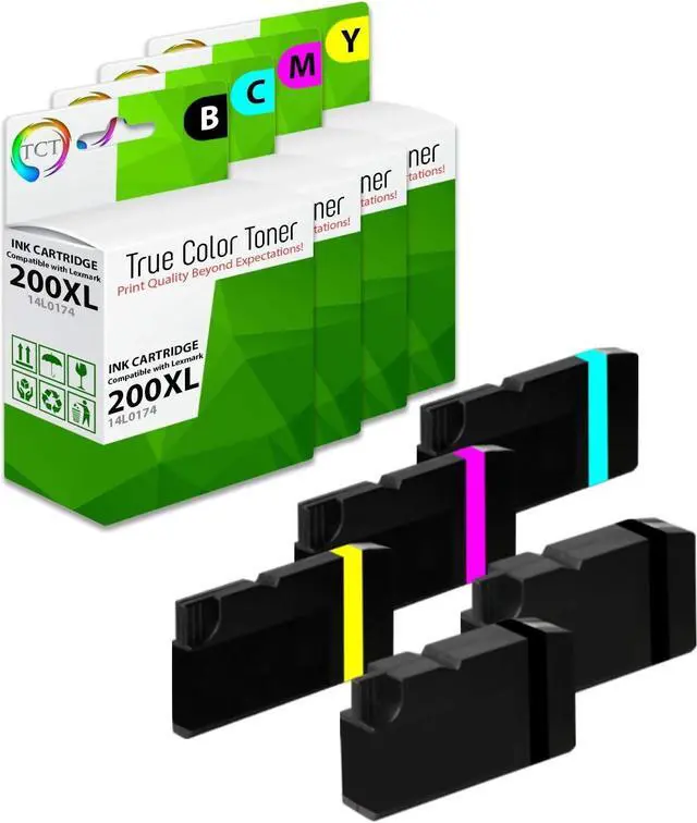 Main image of TCT Compatible Ink Cartridge Replacement for Lexmark 200XL 200 XL High Yield Works with Lexmark OfficeEdge Pro4000 Pro5500 Printers (Black, Cyan, Magenta, Yellow) - 5 Pack