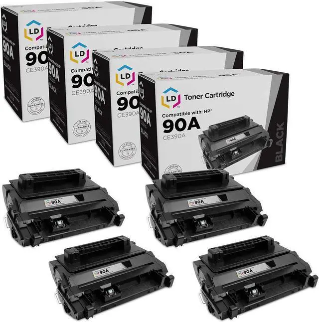Main image of LD Products Compatible Toner Cartridge Replacement for HP 90A CE390A (Black, 4-Pack) for use in Laserjet Enterprise 600 M601dn, 600 M602dn, 600 M602n, 600 M603dn, 600 M603n, 600 M603xh, M4555f, M4555h