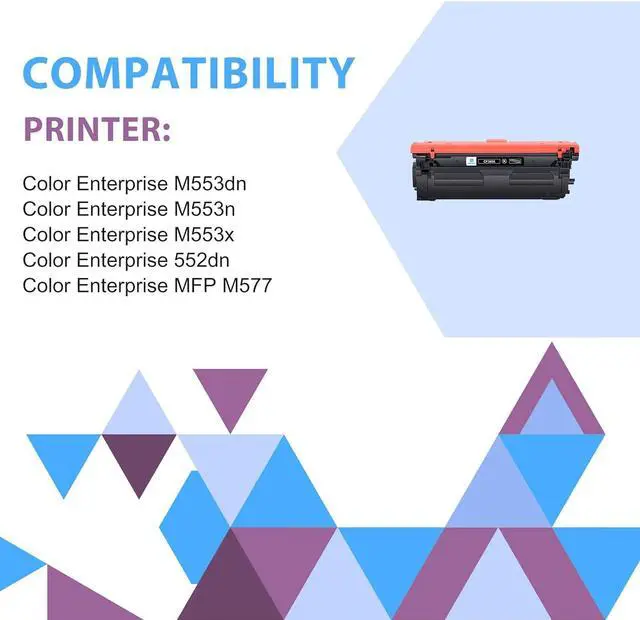 Alt view image 4 of 6 - 508A Toner Cartridge: 4 Pack Compatible Replacement  508A CF360A CF361A CF362A CF363A 508X  Color Laserjet Enterprise M553 M553n M553dn M553x 553 M552 MFP M577 Series Laser Printer Ink