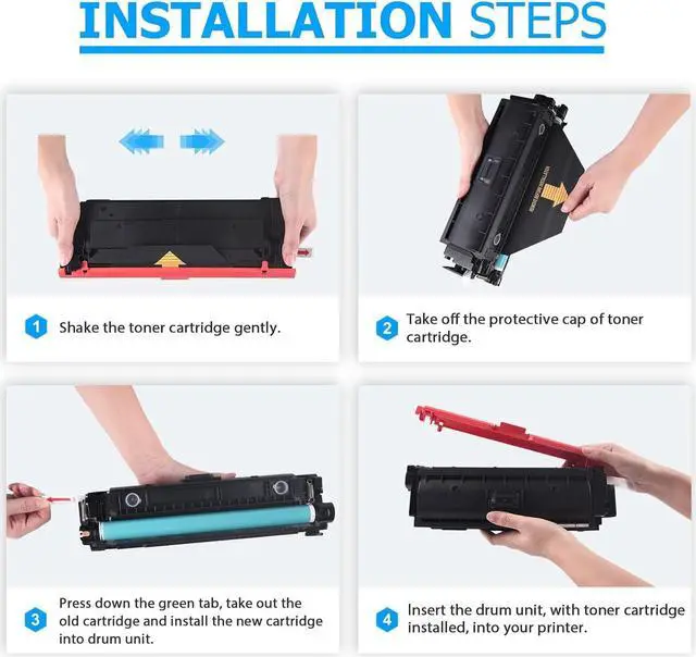 Alt view image 5 of 6 - 508A Toner Cartridge: 4 Pack Compatible Replacement  508A CF360A CF361A CF362A CF363A 508X  Color Laserjet Enterprise M553 M553n M553dn M553x 553 M552 MFP M577 Series Laser Printer Ink