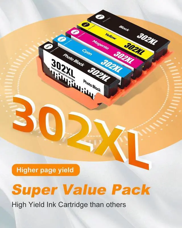 Alt view image 2 of 6 - 302XL Printer Ink Cartridges Remanufactured for Epson XP-6100 Ink Cartridges Compatible with Epson Expression Premium XP 6000 XP 6100 XP6100 XP6000,5 Pack for Epson 302 XL Ink Cartridges Multipack