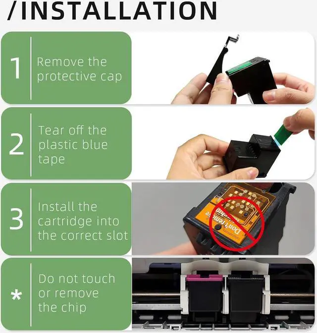Alt view image 6 of 6 - Printer Ink 64 Replacement  64XL Black Ink Cartridge Work for Envy Photo 7858 7800 7155 7855 6255 7100 6252 7158 7164 6222 7120 7130 7255e 7955e 7958e for Tango X Wireless Printer (2 Black)