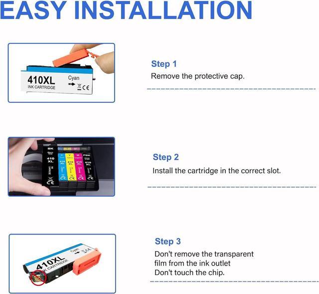 Alt view image 6 of 7 - 410XL Ink Cartridges Remanufactured for Epson 410 Ink Cartridges use with Epson Expression XP-7100 XP-830 XP-640 XP-635 XP-630 XP-530 (Black, Cyan, Magenta, Yellow, Photo Black) 5 Pack