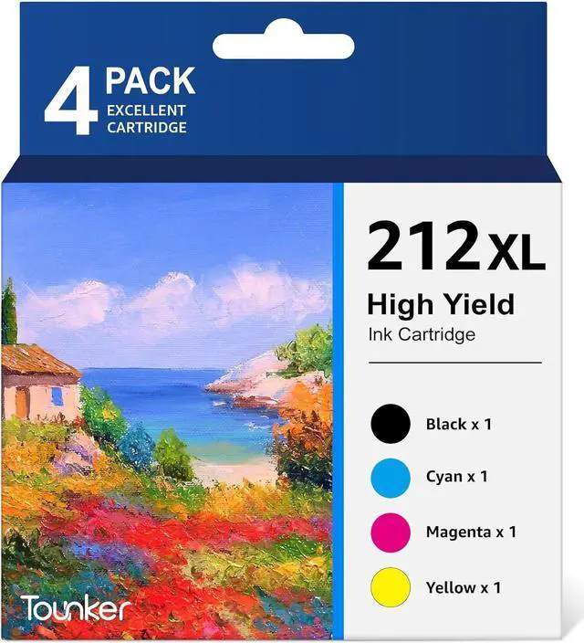 Main image of 212 212XL Ink Cartridges Remanufactured Replacement for Epson 212XL 212 XL T212 T212XL Ink Cartridges for Epson Expression Home XP-4100 XP-4105 Workforce WF-2830 WF-2850 Printer (4 Pack)