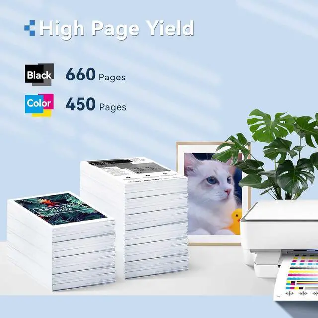 Alt view image 3 of 6 - High Yield 62XL Ink Cartridges Black and Color Replacement  62XL Ink Cartridge Combo Pack, Fit for Envy 5540 5640 7640 5660 7645 5661 5542 5642 for OfficeJet 5740 5746 5745 250 Printer (2 Pack)