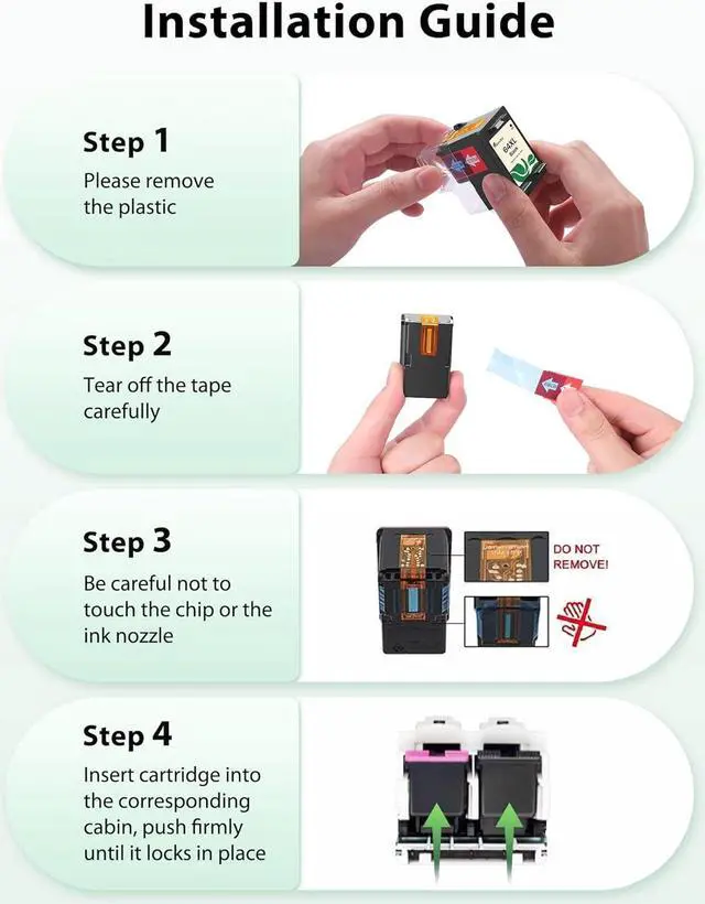 Alt view image 6 of 6 - 64XL Ink Cartridges Combo Pack Replacement  64 XL Ink Remanufactured for Envy Photo 7858 7855 7155 6255 6252 7120 6232 7158 7164 Envy Inspire 7950e Tango Series Printer (1 Black, 1 Tri-Color)