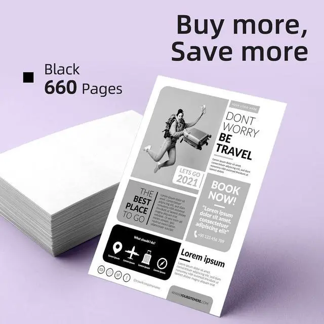 Alt view image 3 of 6 - Printer Ink 64  64XL Black Ink Cartridge 2 Pack, Fit for Envy Photo 7855 7155 6255 7164 6222 6252 7134 7830 7864 7800 6230 6220 6234 7100 7120 7858 Tango X Smart All-in-One Printer