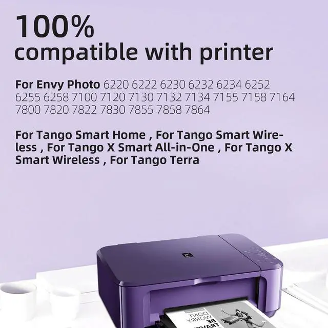 Alt view image 4 of 6 - Printer Ink 64  64XL Black Ink Cartridge 2 Pack, Fit for Envy Photo 7855 7155 6255 7164 6222 6252 7134 7830 7864 7800 6230 6220 6234 7100 7120 7858 Tango X Smart All-in-One Printer