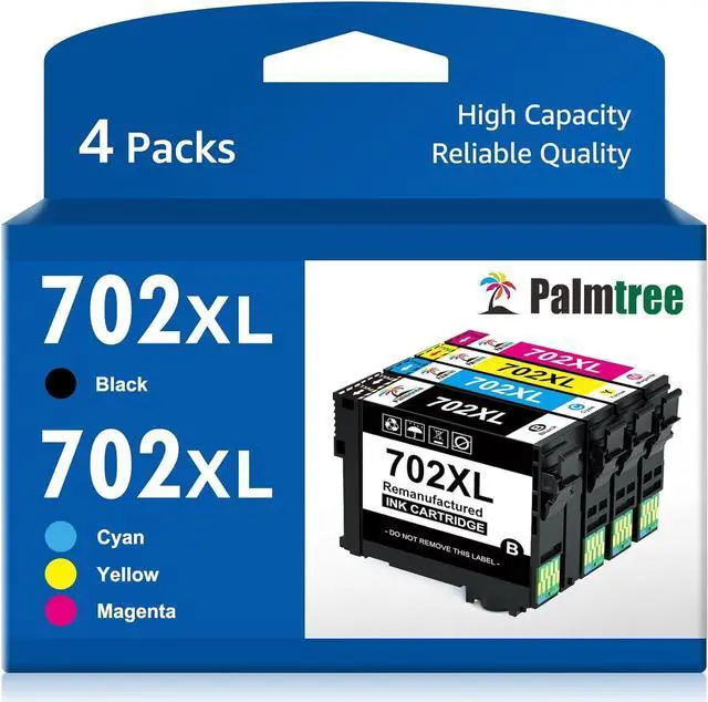 Main image of 702 702XL Ink Cartridges High Capacity Compatible for Epson T702 T702XL 702XL 702 XL Ink Cartridges Combo Pack for Workforce Pro WF-3720 WF-3730 WF-3733 Printer (Black, Cyan, Magenta, Yellow, 4-Pack)