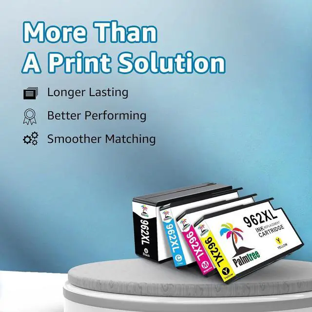 Alt view image 5 of 7 - Palmtree Remanufactured Ink Cartridge Replacement  962XL Ink Cartridges Combo Pack  OfficeJet Pro 9010 9020 9015 9018 9025 9012 9019 9016 9014 9027 9022 9026 9028 9029 Printer (4-Pack)