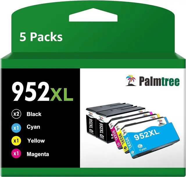 Main image of Palmtree 952 XL Ink Cartridge Replacement for 952 XL 952xl Ink Cartridges with Updated Chips for OfficeJet Pro 8700 8702 8710 8730 7720 7740 8720 8210 8216 8745 Printer Ink(5-Pack)