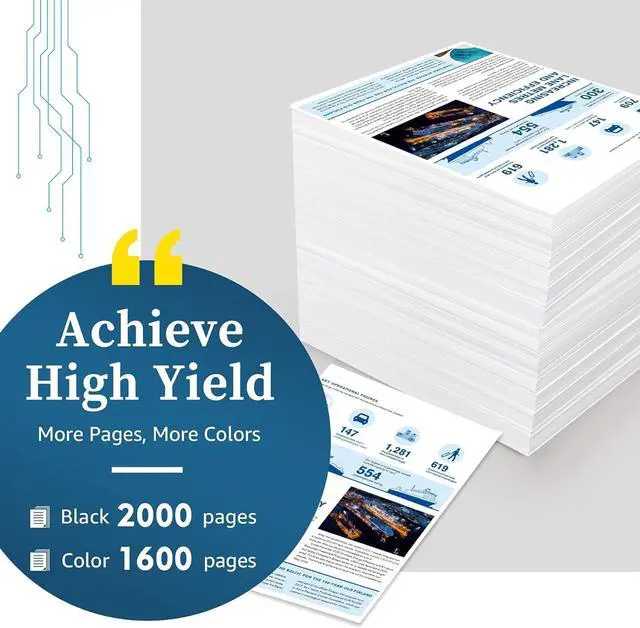 Alt view image 4 of 6 - Palmtree 952 XL Ink Cartridge Replacement for 952 XL 952xl Ink Cartridges with Updated Chips for OfficeJet Pro 8700 8702 8710 8730 7720 7740 8720 8210 8216 8745 Printer Ink(5-Pack)