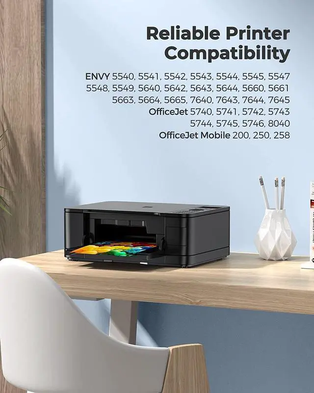 Alt view image 2 of 6 - 62XL Ink Cartridge Combo Pack Black & Color Replacement  62 XL, 62XL Remanufactured Ink Work with Envy 5540, 5660, 7640, 7645 Series, OfficeJet 5740, 5745 Series (2-Pack)