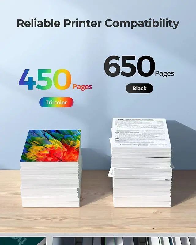 Alt view image 3 of 6 - 62XL Ink Cartridge Combo Pack Black & Color Replacement  62 XL, 62XL Remanufactured Ink Work with Envy 5540, 5660, 7640, 7645 Series, OfficeJet 5740, 5745 Series (2-Pack)