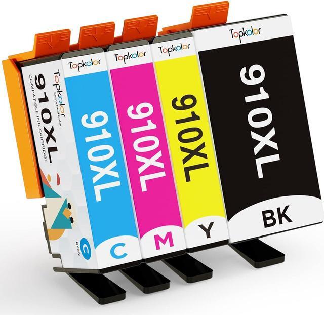 Main image of Topkolor 910xl Ink Cartridges Combo Pack Replacement  Ink 910 XL Compatible with OfficeJet Pro 8020 8025 8028 8035 8030 8010 8015 8018 8022 Printer, (1 Black,1 Cyan,1 Magenta,1 Yellow)