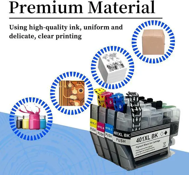 Alt view image 5 of 7 - 401 XL Replacement Ink Cartridge Compatible for Brother LC401 401XL ,for Brother MFC-J1010DW MFC-J1012DW MFC-J1170DW Printers 3-Color Ink