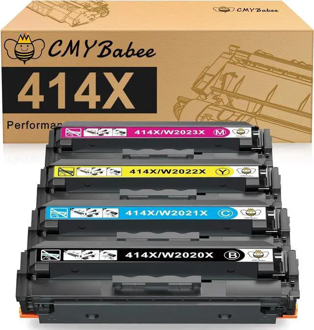 Main image of CMYBabee Compatible Toner Cartridge Replacement  414A 414X W2020X for Color Laserjet Pro MFP M479fdw M479fdn M454dw M454dn M454 M479 Printer Ink No Chip (Black Cyan Magenta Yellow)