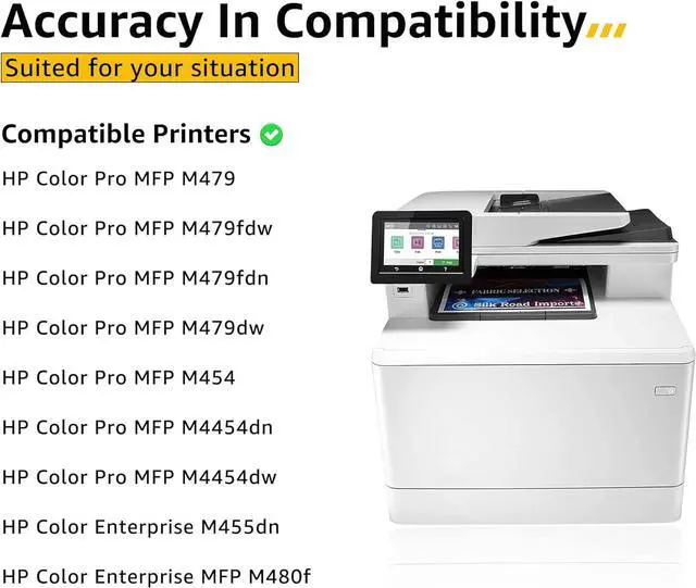 Alt view image 3 of 7 - CMYBabee Compatible Toner Cartridge Replacement  414A 414X W2020X for Color Laserjet Pro MFP M479fdw M479fdn M454dw M454dn M454 M479 Printer Ink No Chip (Black Cyan Magenta Yellow)