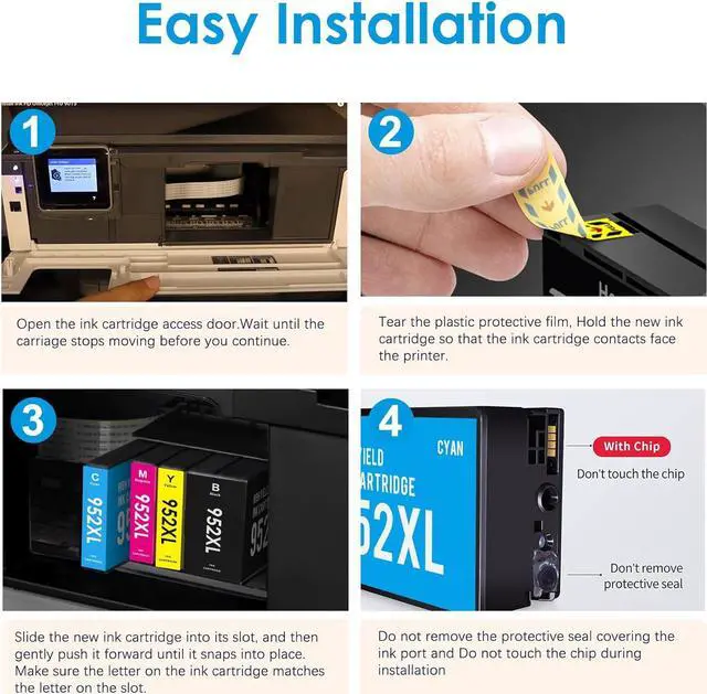 Alt view image 6 of 7 - Jeostarky Compatible  910XL Ink Cartridges Combo Pack Replacement  910XL 910 XL Compatible  Officejet Pro 8020 8025 8028 8035 8022 Printer (4 Pack 910XL Ink Cartridges Combo Pack)