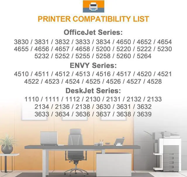 Alt view image 5 of 7 - Remanufactured 63 XXL Ink Cartridges Replacement  63XL 63 XL Ink Cartridges Black/Color Combo Pack for Officejet 3830 5255 5258 Envy 4520 4512 DeskJet 3630 Inkjet Printers