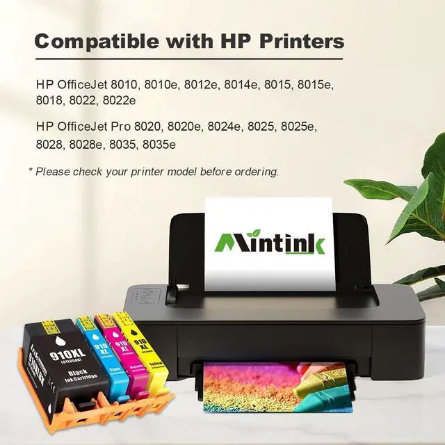 Alt view image 2 of 7 - Mintink 910XL Ink Cartridges Combo Pack  Printers, Remanufactured 910 XL Ink Cartridge Replacement for OfficeJet Pro 8025e 8020 8022 8025 8028 8034 8035 (4 Pack) HP910XL HP910
