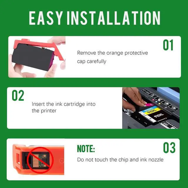 Alt view image 6 of 6 - Valinkso 910XL Ink Cartridges Combo Pack Replacement  910XL 910 XL Ink Cartridges Compatible  Officejet Pro 8020 8025 8028 8035 8022 Printer (4 Pack 910XL Ink Cartridges Combo Pack)