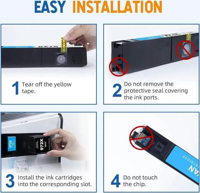 Alt view image 5 of 6 - Skydo 972X Ink Cartridges Replacement  972X 972 X 972A, 477dw Ink Cartridges, (BK/C/M/Y) 4 Combo Pack Work with PageWide Pro 477dw 477dn 577dw 577z 452dw 452dn 552dw P55250dw Printers