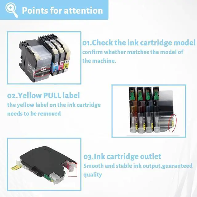 Alt view image 4 of 7 - Ink Cartridge for Brother LC509XLBK LC505XLC LC505XLM LC505XLY Ink Cartridge Combo,High Yield Compatible for Brother J100 J105 J200 Printers Combo Pack