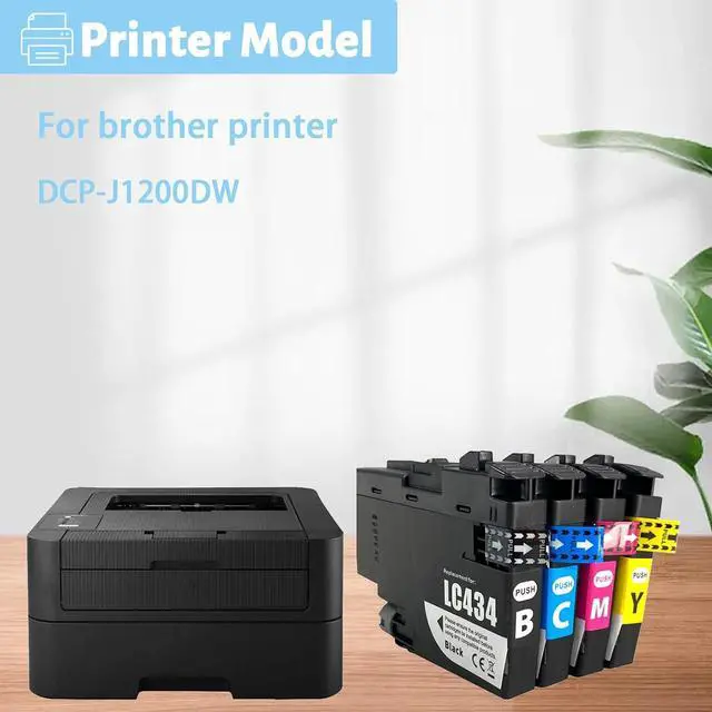 Alt view image 2 of 7 - Ink Cartridge for Brother LC434 LC434BK LC434C LC434M LC434Y Ink Cartridge Combo,High Yield Compatible for Brother J1200W Printer Combo Pack