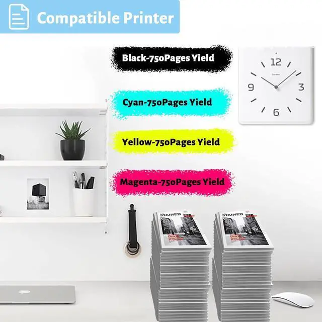 Alt view image 3 of 7 - Ink Cartridge for Brother LC434 LC434BK LC434C LC434M LC434Y Ink Cartridge Combo,High Yield Compatible for Brother J1200W Printer Combo Pack