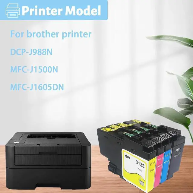 Alt view image 2 of 7 - LC3133 Ink Cartridge for Brother High Yield Black and Color Ink Cartridge,Compatible for Brother J988N J1500N J1605DN Printer Combo Pack
