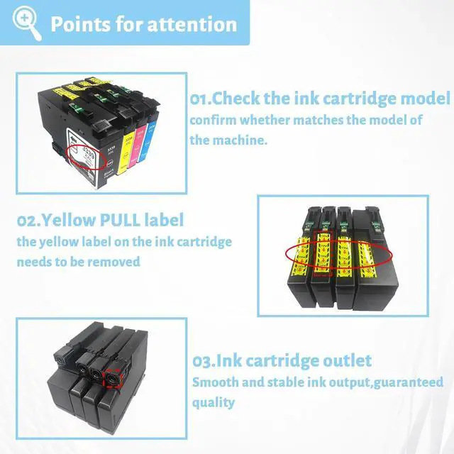 Alt view image 4 of 7 - 3339XXL Ink Cartridge for Brother 3339XXL High Yield Black and Color Ink Cartridge,Compatible for Brother J5945DW J6945DW Printer Combo Pack