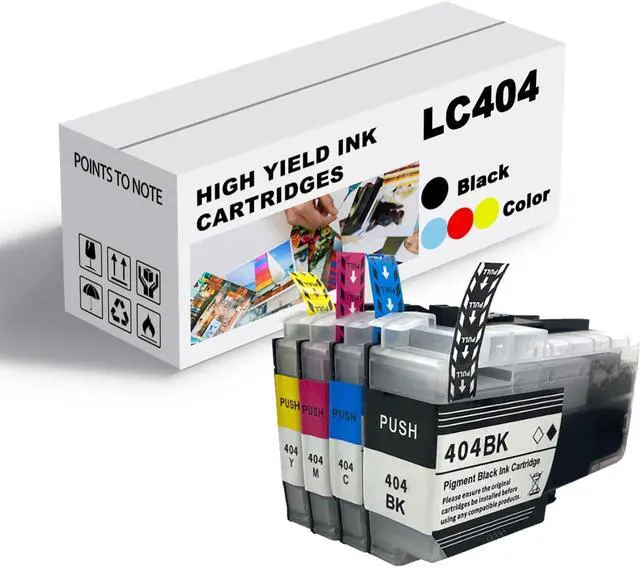 Main image of Ink Cartridge for Brother LC404BK LC404C LC404M LC404Y High Yield,Compatible J1205W J1215W Printer Page Yield Up to 750 Pages Black,750 Pages Color Combo Pack