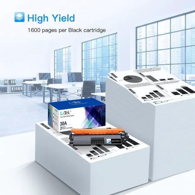 Alt view image 3 of 6 - LxTek Compatible Toner Cartridge Replacement for 30A CF230A 30X CF230X to use with Laserjet Pro MFP M203dw M227fdw M227fdn M203d M203dn M227sdn M227 M203Printer (Black 2-Pack)