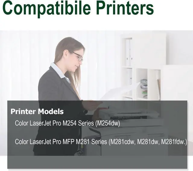 Alt view image 2 of 5 - 202X Toner Cartridges Set Replacement  202X Works with HP Color Laserjet Pro MFP M281fdw Toner, M281cdw M254dw M281fdn M254dn M254nw M281 M254 Toner Printer (Black,Cyan,Magenta,Yellow)