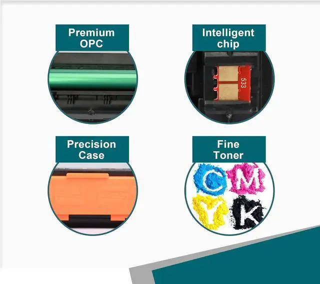 Alt view image 4 of 5 - 202X Toner Cartridges Set Replacement  202X Works with HP Color Laserjet Pro MFP M281fdw Toner, M281cdw M254dw M281fdn M254dn M254nw M281 M254 Toner Printer (Black,Cyan,Magenta,Yellow)