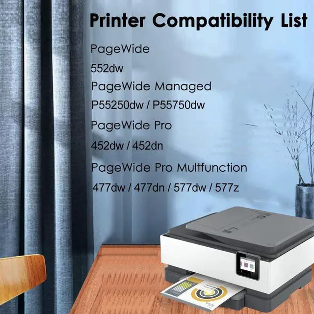 Alt view image 2 of 5 - 972X Ink Cartridges Combo Pack Compatible  972X 972 Ink Cartridges for Page Wide Pro 477dw 577dw 452dw 477dn 452dn 577z 552dw P55250dw Printer (4 Pack, Black Cyan Magenta Yellow)