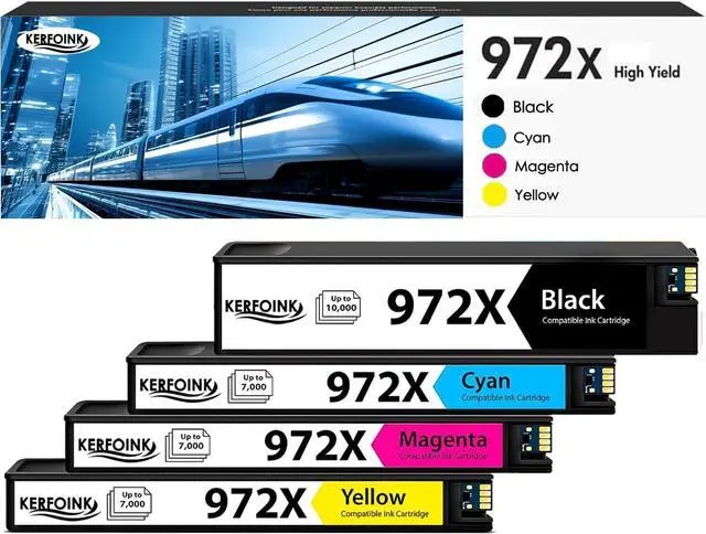 Main image of 972X Ink Cartridges Combo Pack Compatible  972X 972 Ink Cartridges for Page Wide Pro 477dw 577dw 452dw 477dn 452dn 577z 552dw P55250dw Printer (4 Pack, Black Cyan Magenta Yellow)