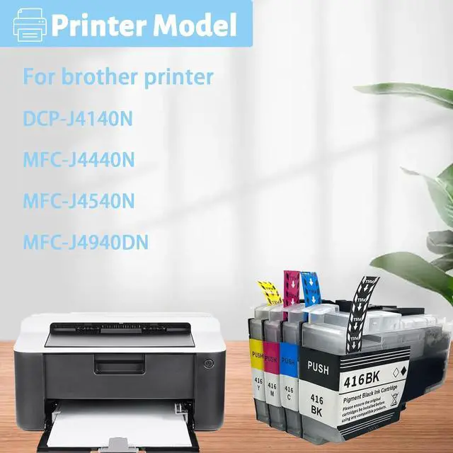 Alt view image 2 of 7 - Ink Cartridge Combo for Brother LC416BK LC416C LC416M LC416Y High Yield,Compatible for Brother J4140N J4440N J4540N J4940DN Printer Combo Pack