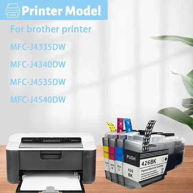 Alt view image 2 of 7 - Ink Cartridge for Brother LC426XLBK LC426XLC LC426XLM LC426XLY High Yield,6000 Pages Black,5000 Pages Color Compatible J4335DW J4340DW J4535DW J4540DW Printer Yellow